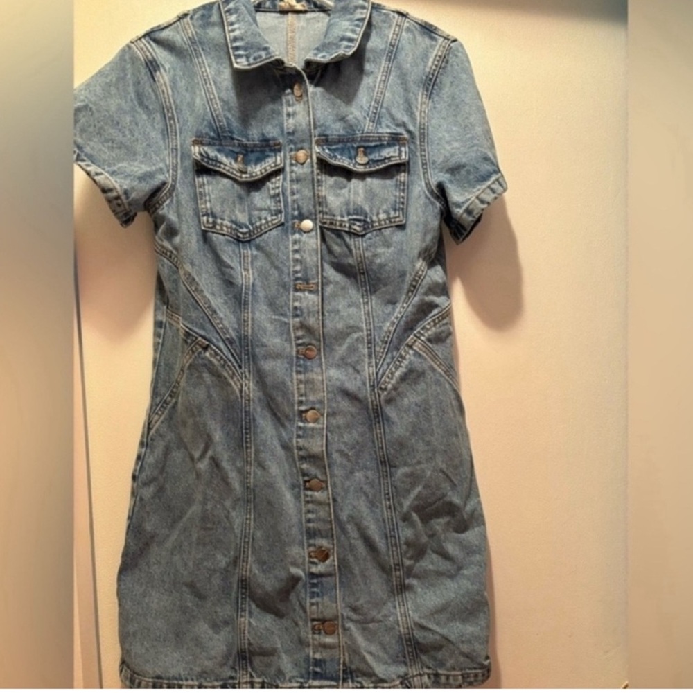 Pilcro Anthropologie distressed denim dress denim the trend of  season 14 READ